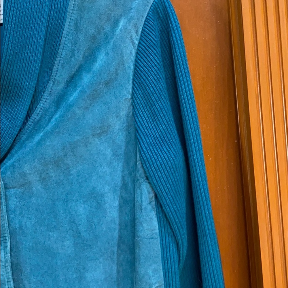 Light Weight Suede Jacket Turquoise - image 4